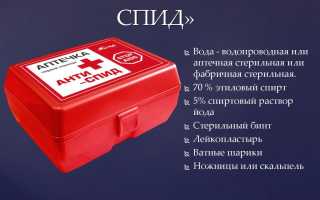 Рекомендуемый состав аптечки Антиспид (АнтиВИЧ)