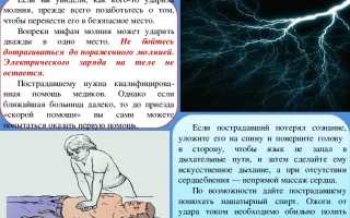 Оказание первой помощи человеку попавшему под разряд молнии