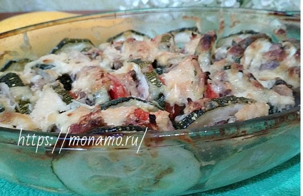 Кабачки кружочками с фаршем в духовке