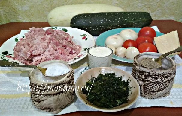 Кабачки кружочками с фаршем в духовке